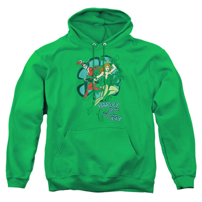 Dc Harley And Ivy Mens Hoodie Kelly Green Officially Licensed