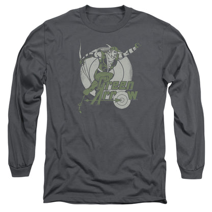 Dc Right On Target Mens Long Sleeve Shirt Charcoal Officially Licensed