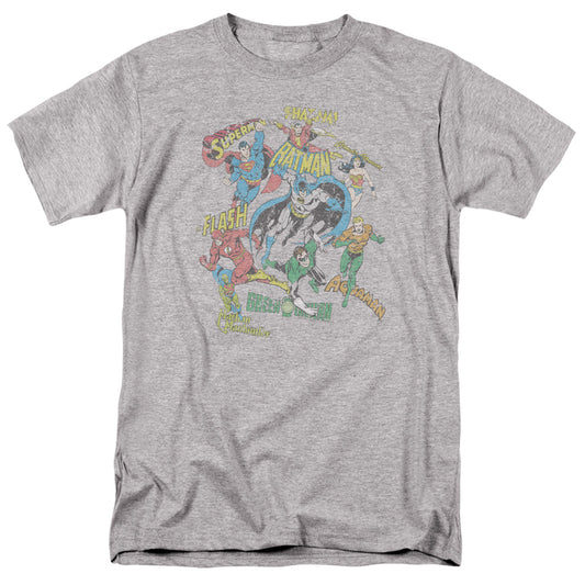 Dc Super Collage Mens T Shirt Silver