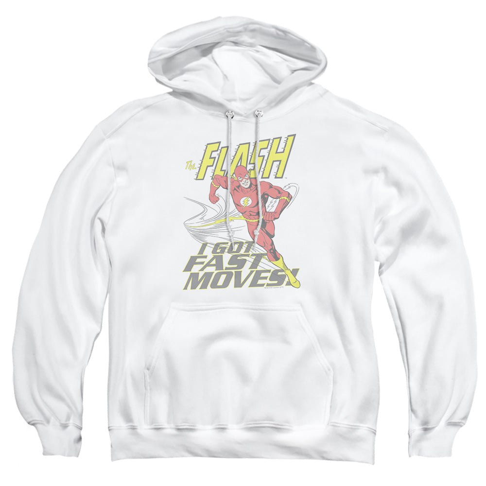 Dc Flash Fast Moves Mens Hoodie White Officially Licensed