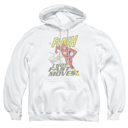 Dc Flash Fast Moves Mens Hoodie White Officially Licensed