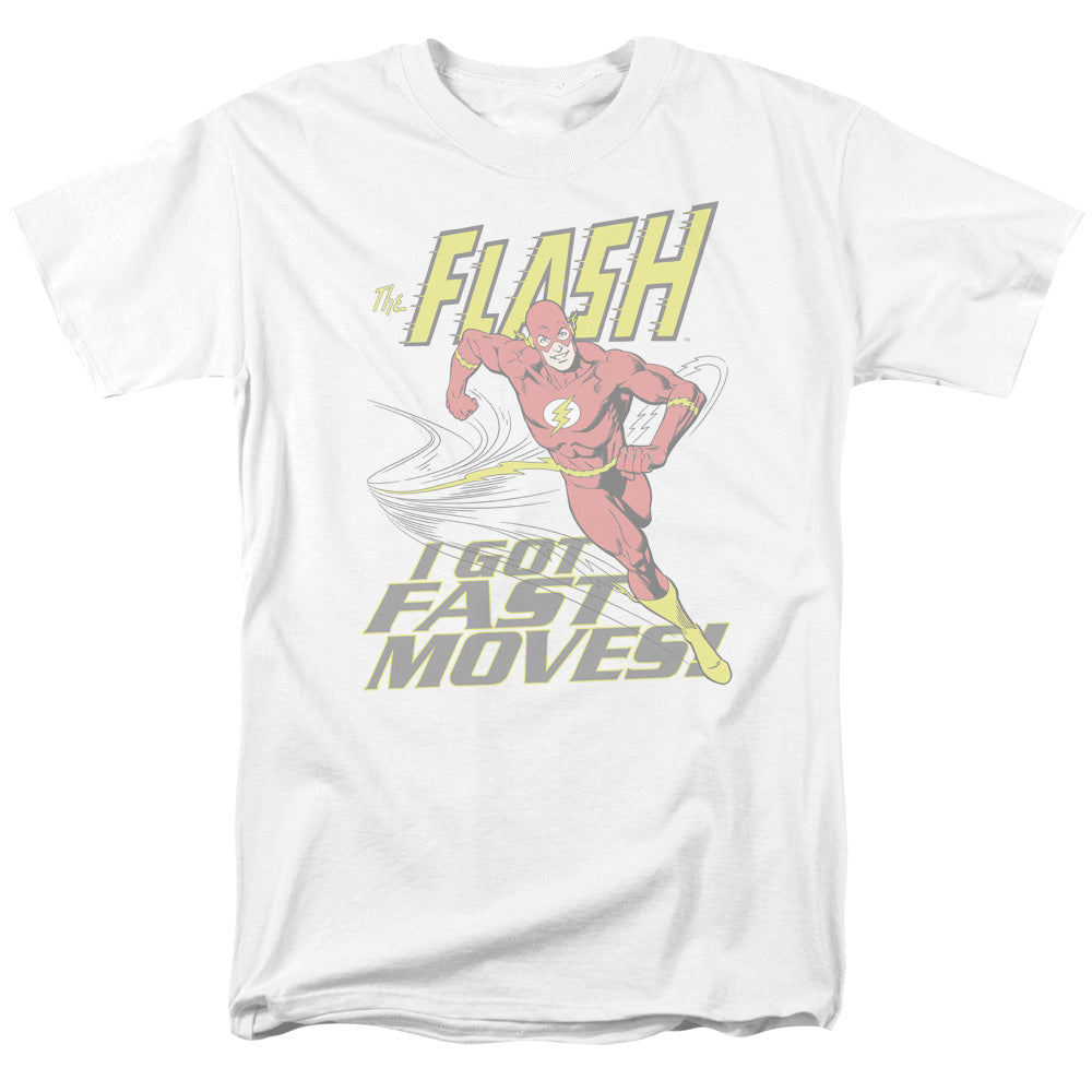 Dc Flash Fast Moves Mens T Shirt White