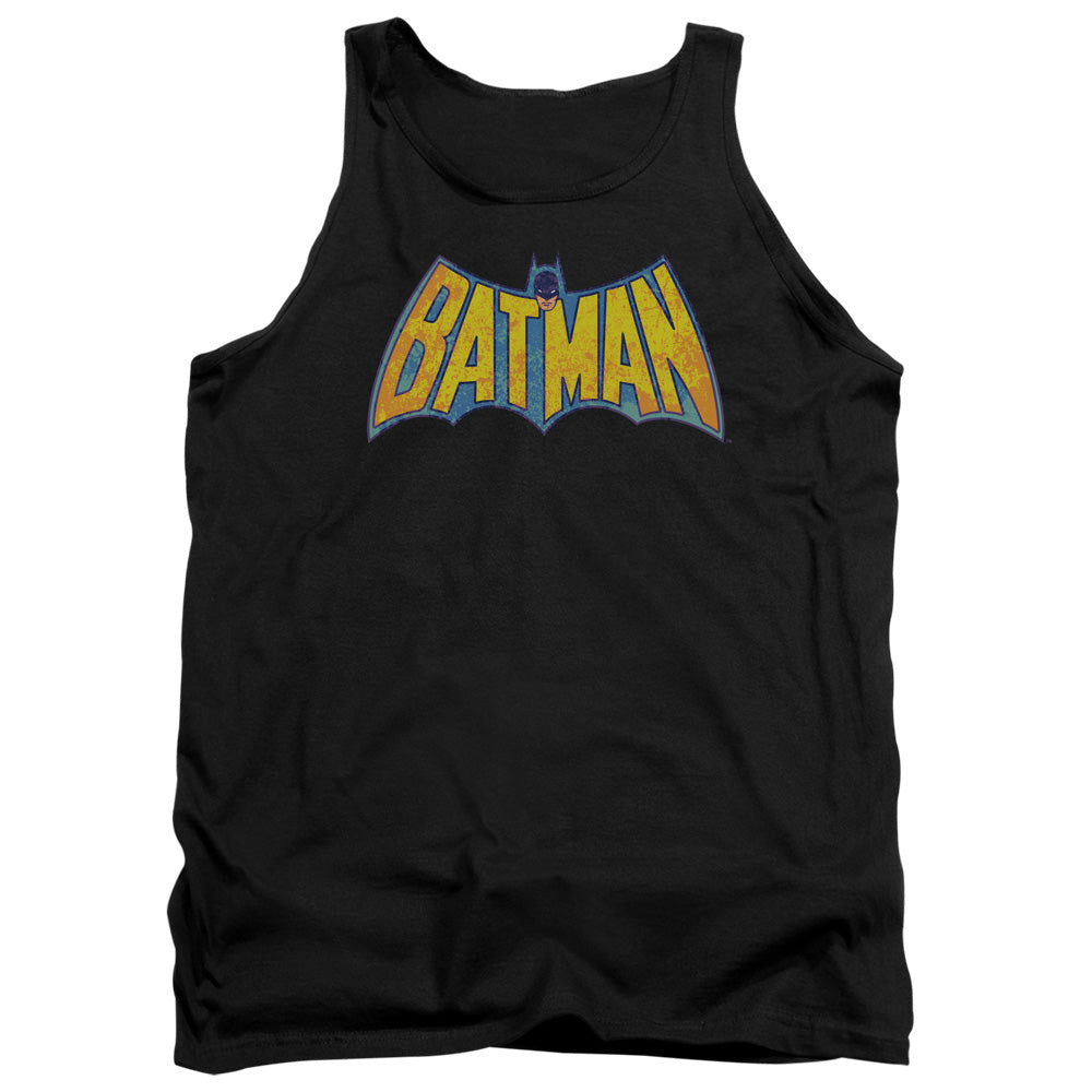 Dco Batman Neon Distress Logo Mens Tank Top Shirt Black