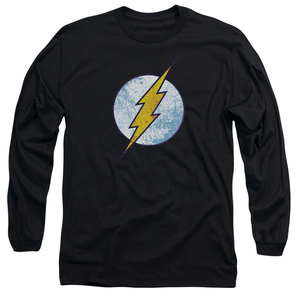 Dc Flash Flash Neon Distress Logo Mens Long Sleeve Shirt Black