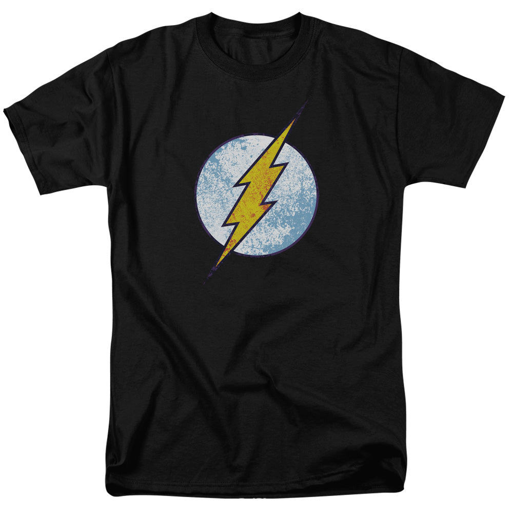 Dc Flash Flash Neon Distress Logo Mens T Shirt Black