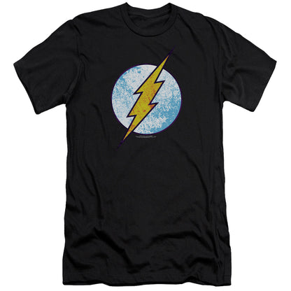 Dc Flash Flash Neon Distress Logo Premium Bella Canvas Slim Fit Mens T Shirt Black