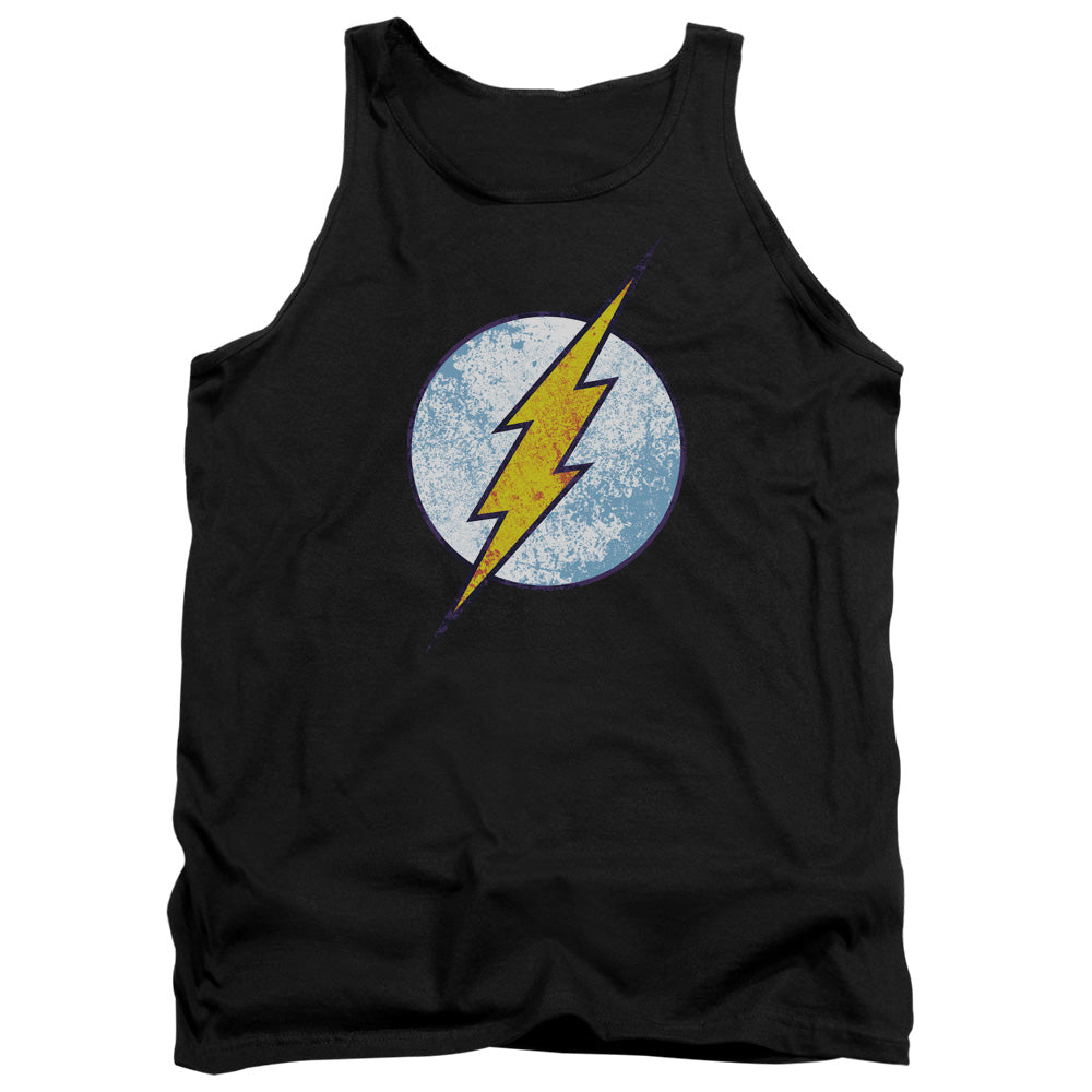 Dc Flash Flash Neon Distress Logo Mens Tank Top Shirt Black