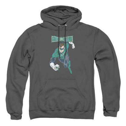 Dco Desaturated Green Lantern Mens Hoodie Charcoal Officially Licensed