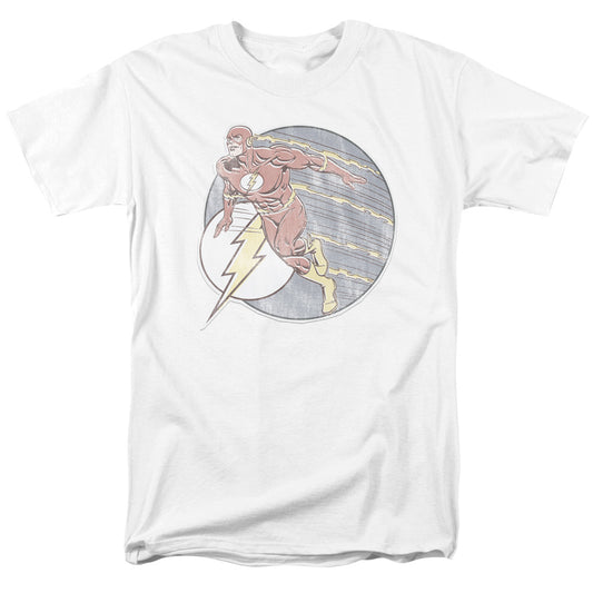 Dc Flash Retro Flash Iron On Mens T Shirt White