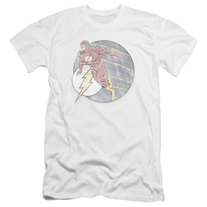 Dc Flash Retro Flash Iron On Premium Bella Canvas Slim Fit Mens T Shirt White