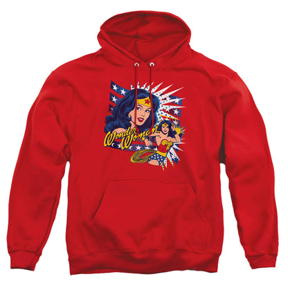 Dco Pop Art Wonder Mens Hoodie Red Officially Licensed