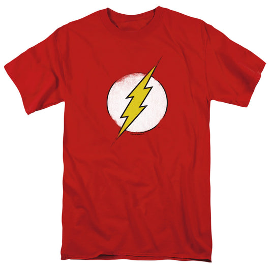 Dc Flash Rough Flash Logo Mens T Shirt Red