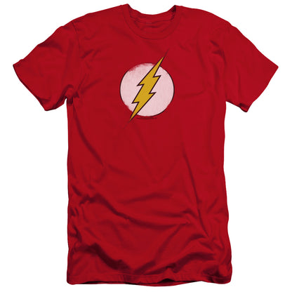 Dc Flash Rough Flash Logo Premium Bella Canvas Slim Fit Mens T Shirt Red