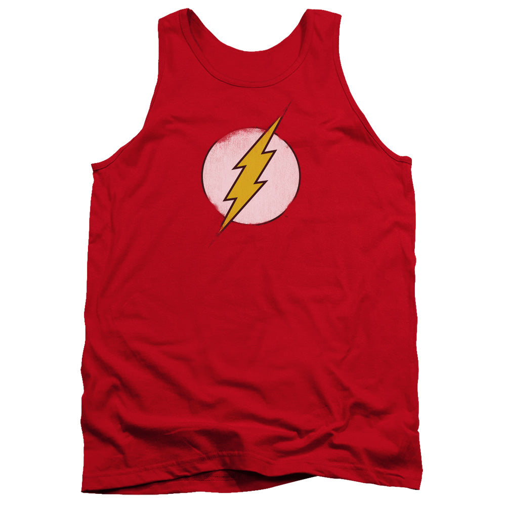 Dc Flash Rough Flash Logo Mens Tank Top Shirt Red