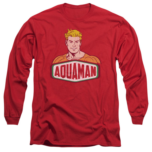 Dco Aquaman Sign Mens Long Sleeve Shirt Red