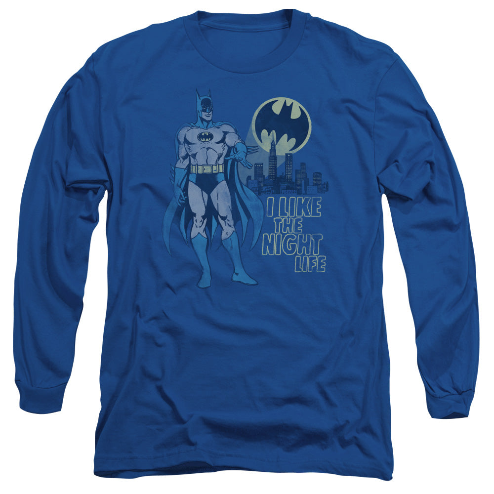 Dc Night Life Mens Long Sleeve Shirt Royal Officially Licensed