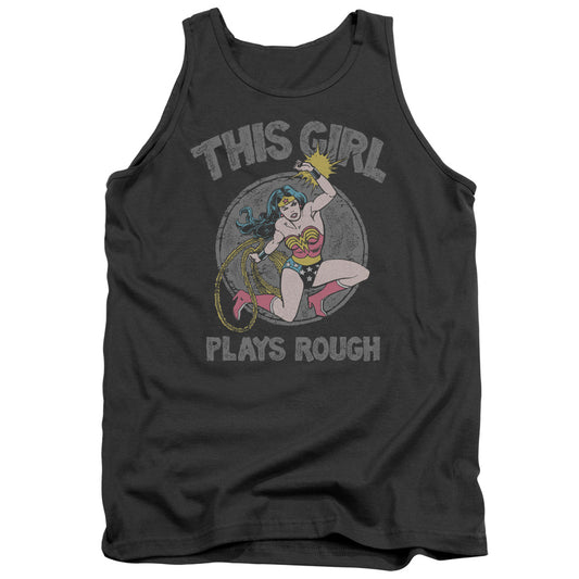 Dc Plays Rough Mens Tank Top Shirt Charcoal