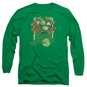 Dc Green Arrow Stars Mens Long Sleeve Shirt Kelly Green