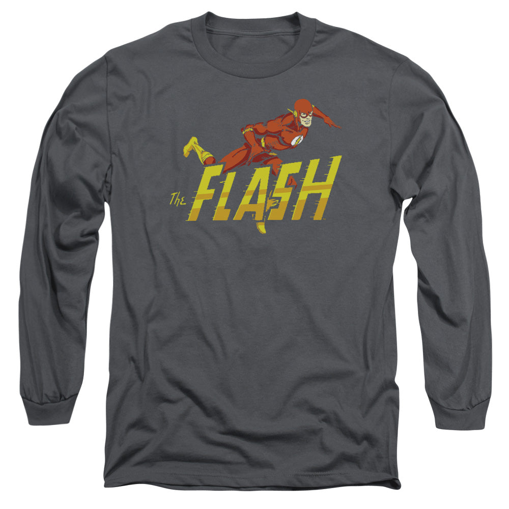 Dc Flash 8 Bit Flash Mens Long Sleeve Shirt Black