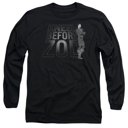 Dc Kneel Zod Mens Long Sleeve Shirt Black Officially Licensed