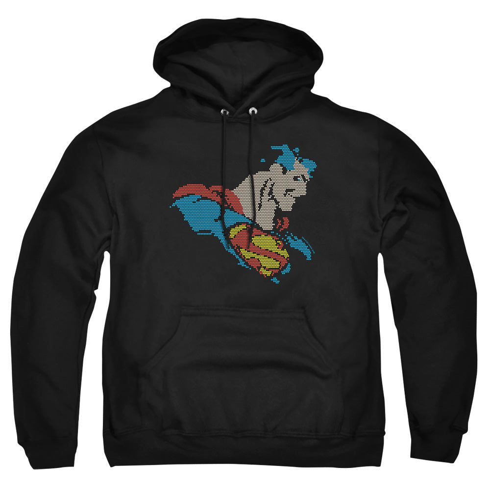 Dc Lite Brite Superman Mens Hoodie Black Officially Licensed