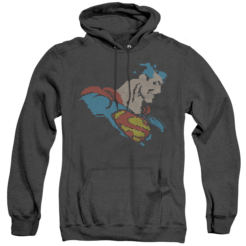Dc Lite Brite Superman Heather Mens Hoodie Black Officially Licensed