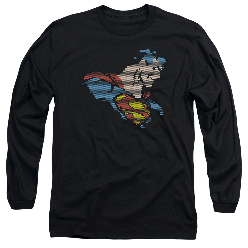 Dc Lite Brite Superman Mens Long Sleeve Shirt Black