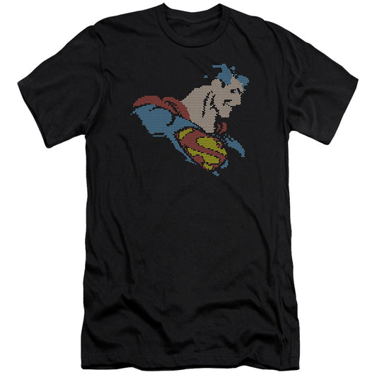 Dc Lite Brite Superman Premium Bella Canvas Slim Fit Mens T Shirt Black