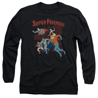 Dc Super Running Mens Long Sleeve Shirt Black Officially Licensed