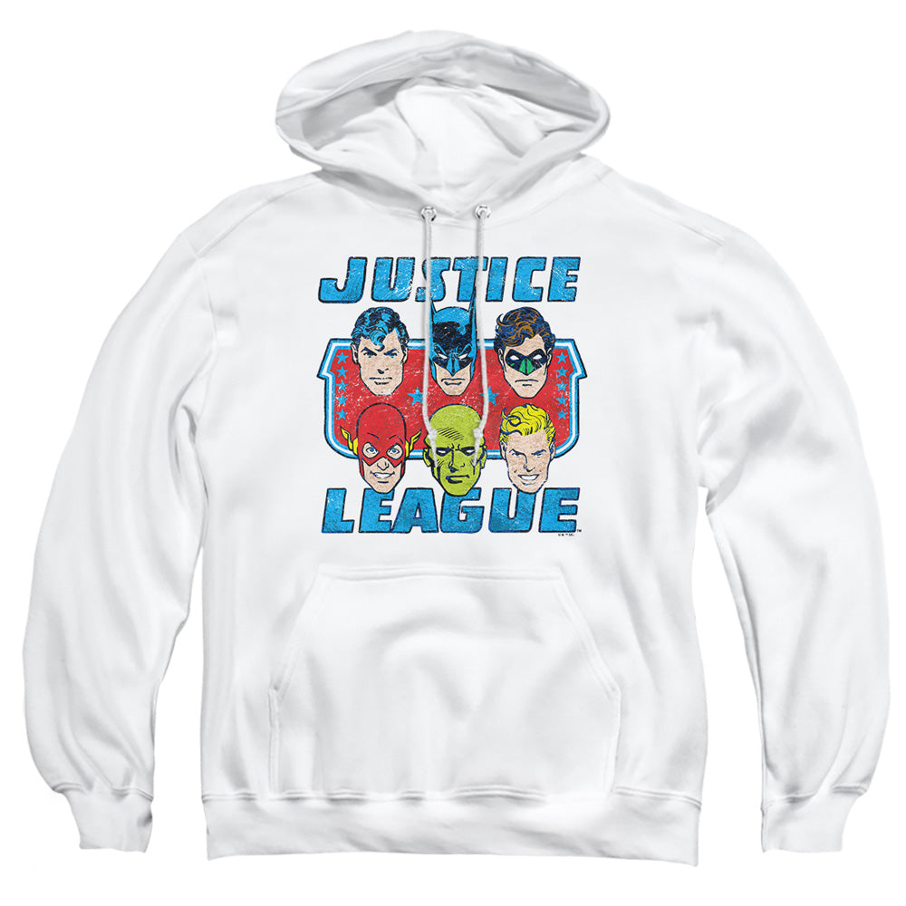 Dc Faces Of Justice Mens Hoodie White Officially Licensed
