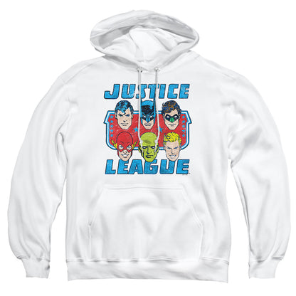 Dc Faces Of Justice Mens Hoodie White Officially Licensed