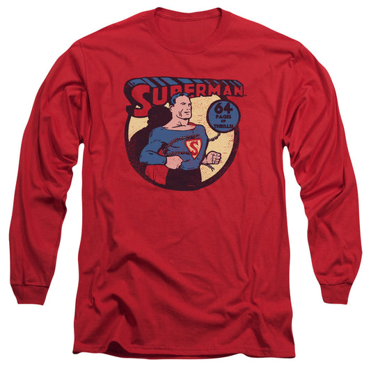 Dc Superman 64 Mens Long Sleeve Shirt Red