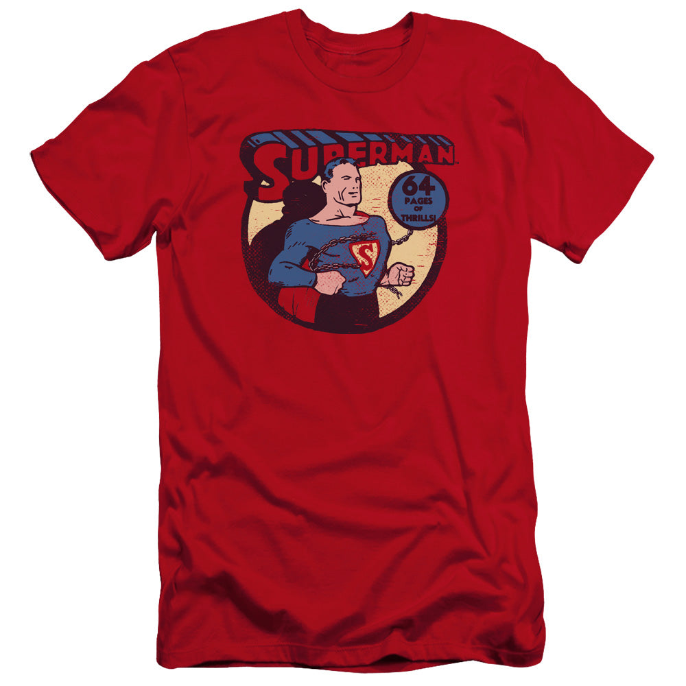 Dc Superman 64 Premium Bella Canvas Slim Fit Mens T Shirt Red