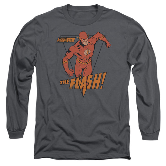 Dc Flash Whirlwind Mens Long Sleeve Shirt Charcoal