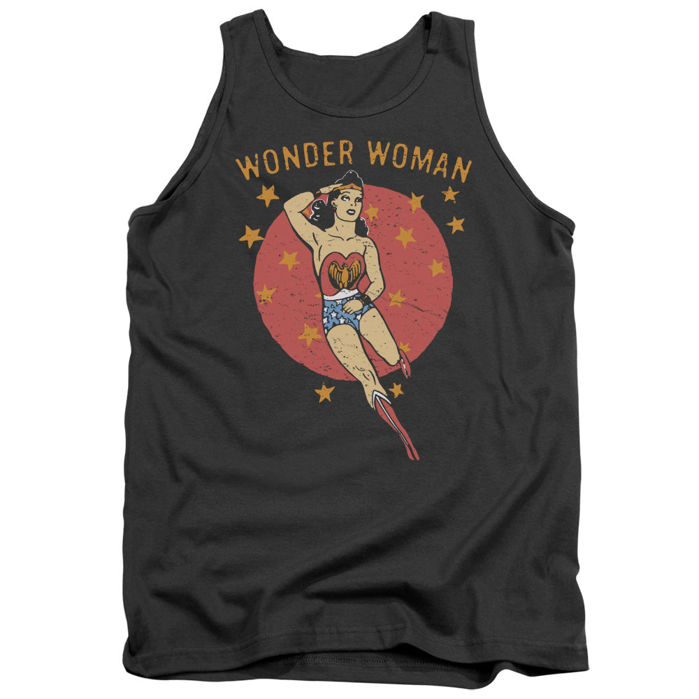 Dc Wonder Circle Mens Tank Top Shirt Charcoal