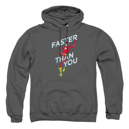 Dc Flash Faster Than You Mens Hoodie Charcoal Officially Licensed