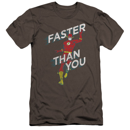 Dc Flash Faster Than You Premium Bella Canvas Slim Fit Mens T Shirt Charcoal