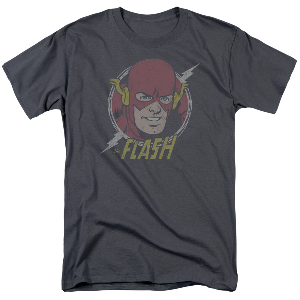 Dc Flash Vintage Voltage Mens T Shirt Charcoal