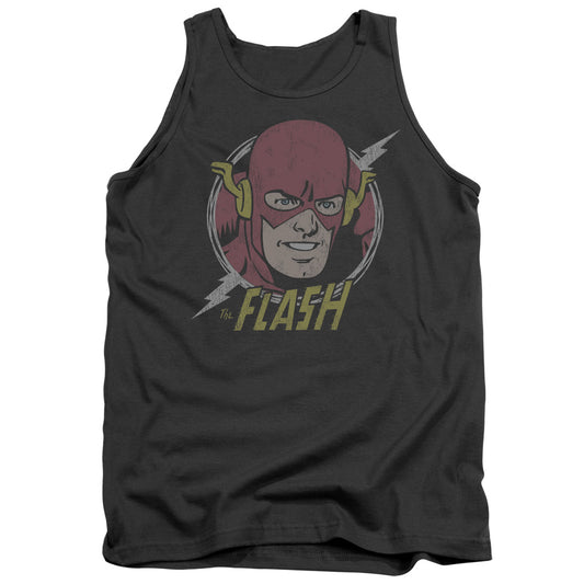 Dc Flash Vintage Voltage Mens Tank Top Shirt Charcoal