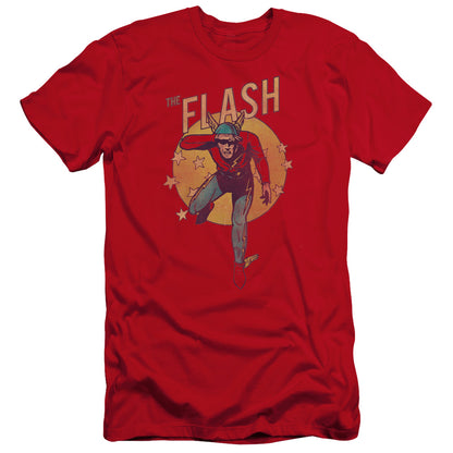 Dc Flash Circle & Stars Premium Bella Canvas Slim Fit Mens T Shirt Red