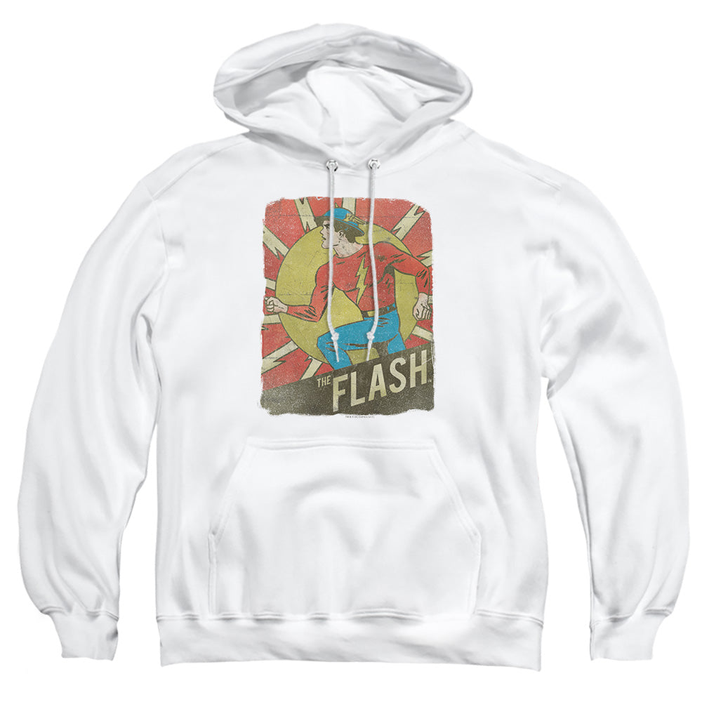 Dc Flash Tattered Poster Mens Hoodie White Officially Licensed