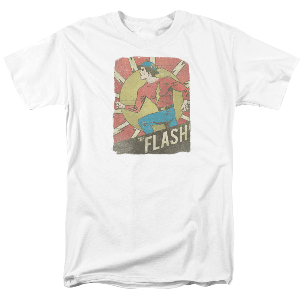 Dc Flash Tattered Poster Mens T Shirt White