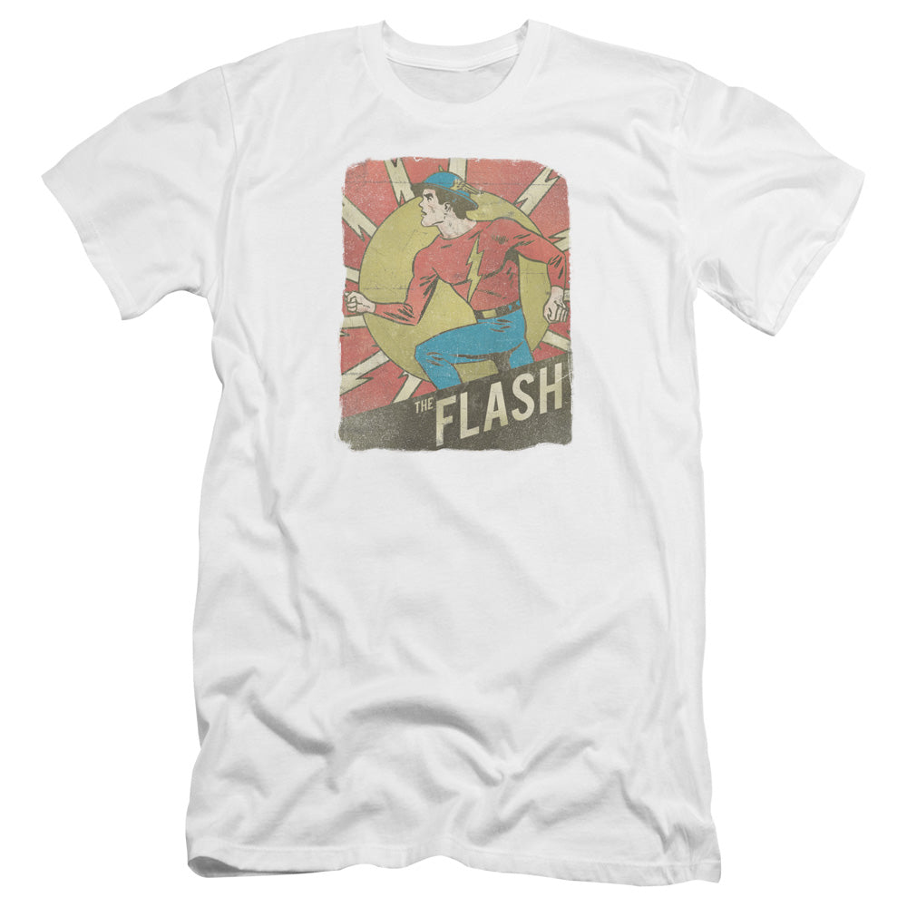 Dc Flash Tattered Poster Premium Bella Canvas Slim Fit Mens T Shirt White