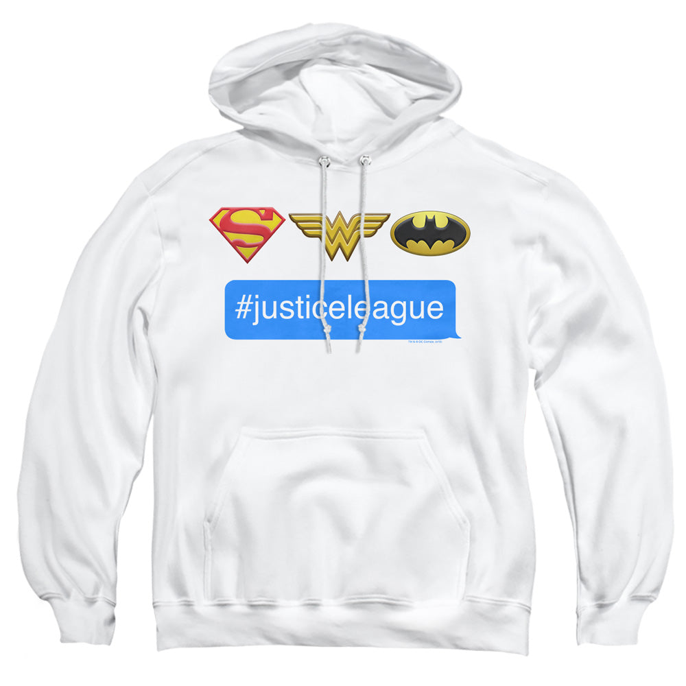 Dc Hashtag Jla Mens Hoodie White Officially Licensed