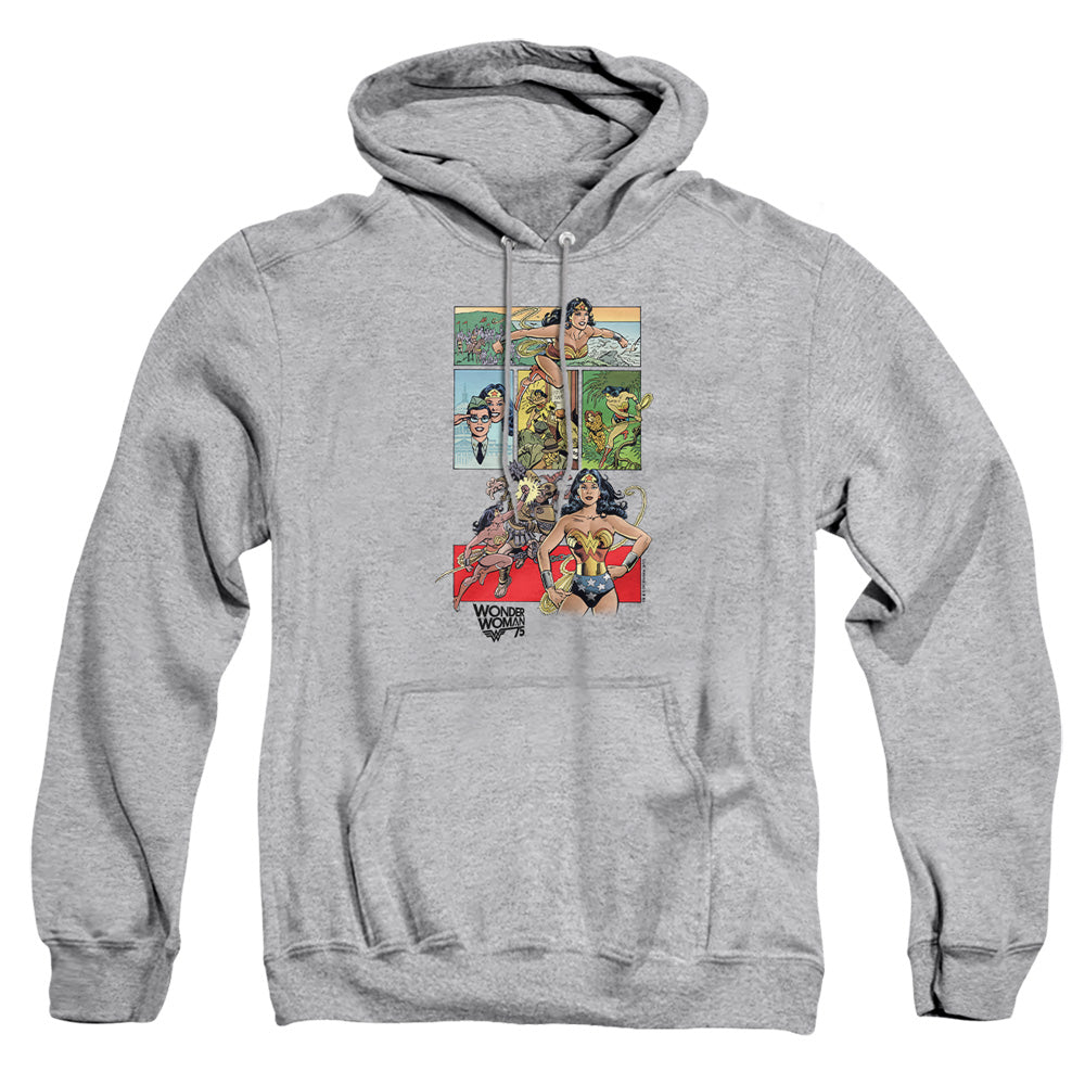 Wonder Woman Ww75 Comic Page Mens Hoodie Athletic Heather Officially Licensed