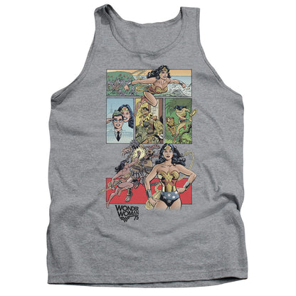 Wonder Woman Ww75 Comic Page Mens Tank Top Shirt Athletic Heather