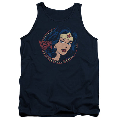 Dc Ww75 Starburst Portrait Mens Tank Top Shirt Navy