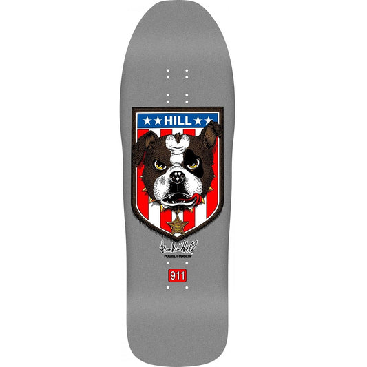 Powell Peralta Frankie Hill Bulldog Reissue Skateboard Deck - 10ƒ?? Silver