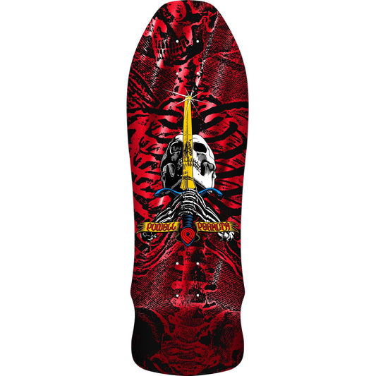 Powell Peralta GeeGah Skull and Sword Skateboard Deck - 9.75ƒ?? Red Foil