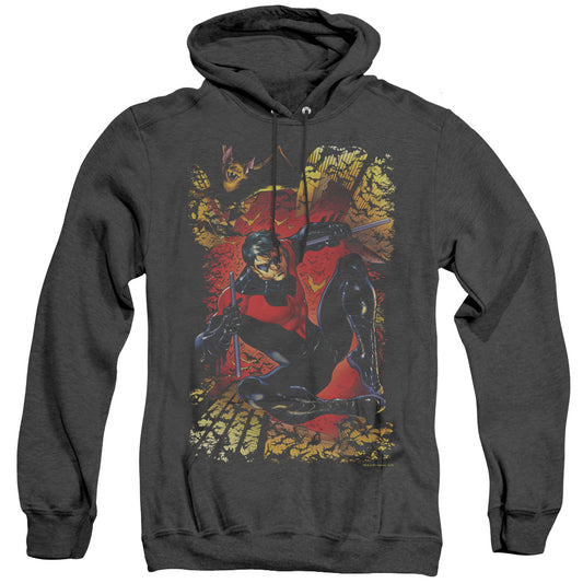 Jla Nightwing #1 Heather Mens Hoodie Black Officially Licensed